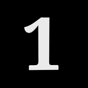 Talo numero 1 - Noto Serif - 170 mm korkea - 10 mm syvä