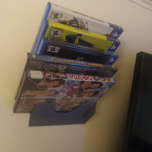 Seinään asennettava modulaarinen DVD- ja pelihylly