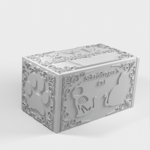 Schrödingerin kissa 3D-tulostus, fyysinen osoitus kvanttimekaniikan teoriasta.