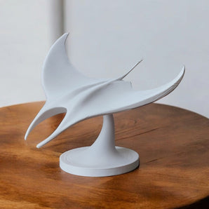 Dekorativ Manta Ray Skulptur Hvid