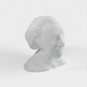 Low Poly Albert Einsteinin rintakuva/veistos