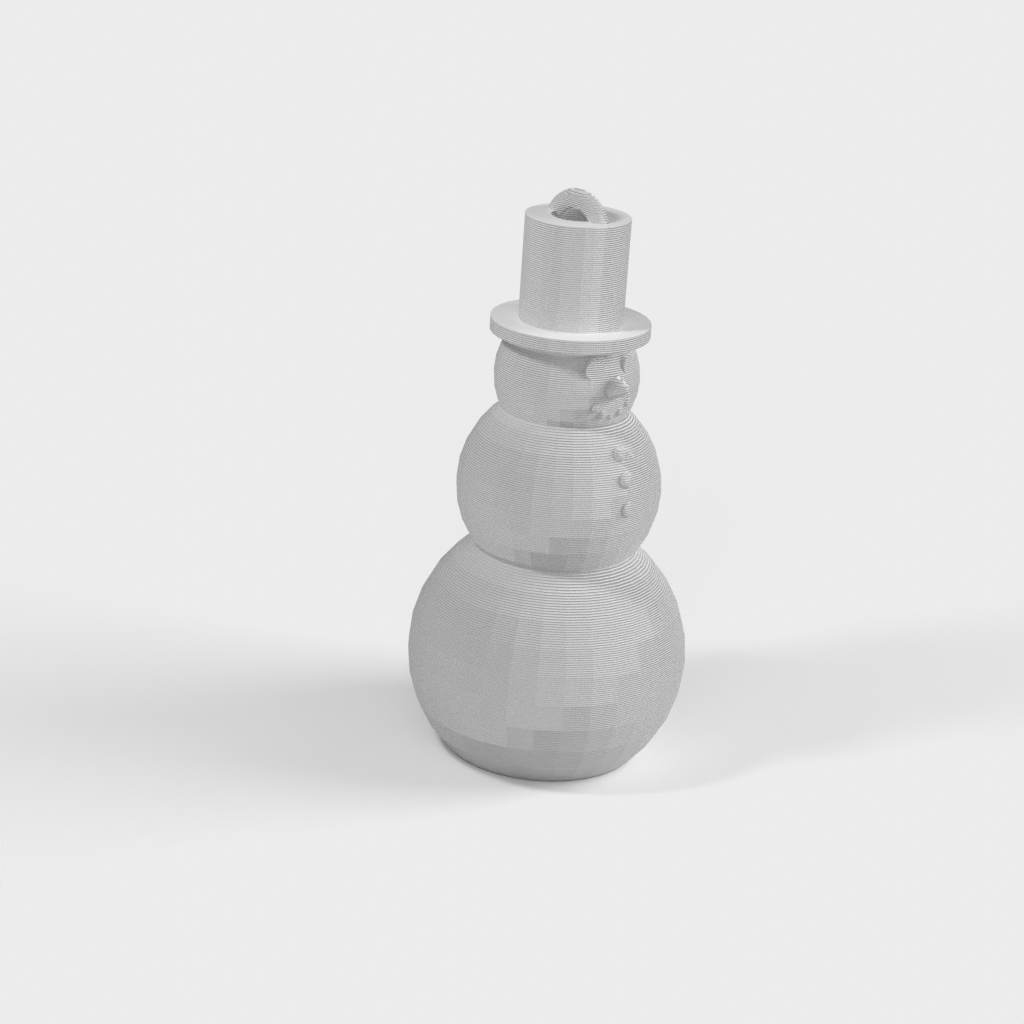 Joulukuuseornamentti: Tulostettava lumiukko