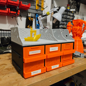 Laatikkokaappi - Modulaarinen työpajaorganisaattori