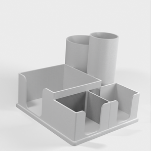 Työpöydän organisointikotelo Post-It-lapun ja kynien säilyttämiseen.