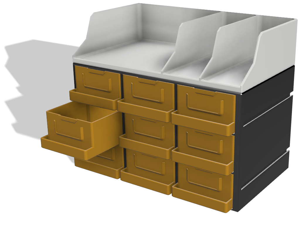 Laatikkokaappi - Modulaarinen työpajaorganisaattori