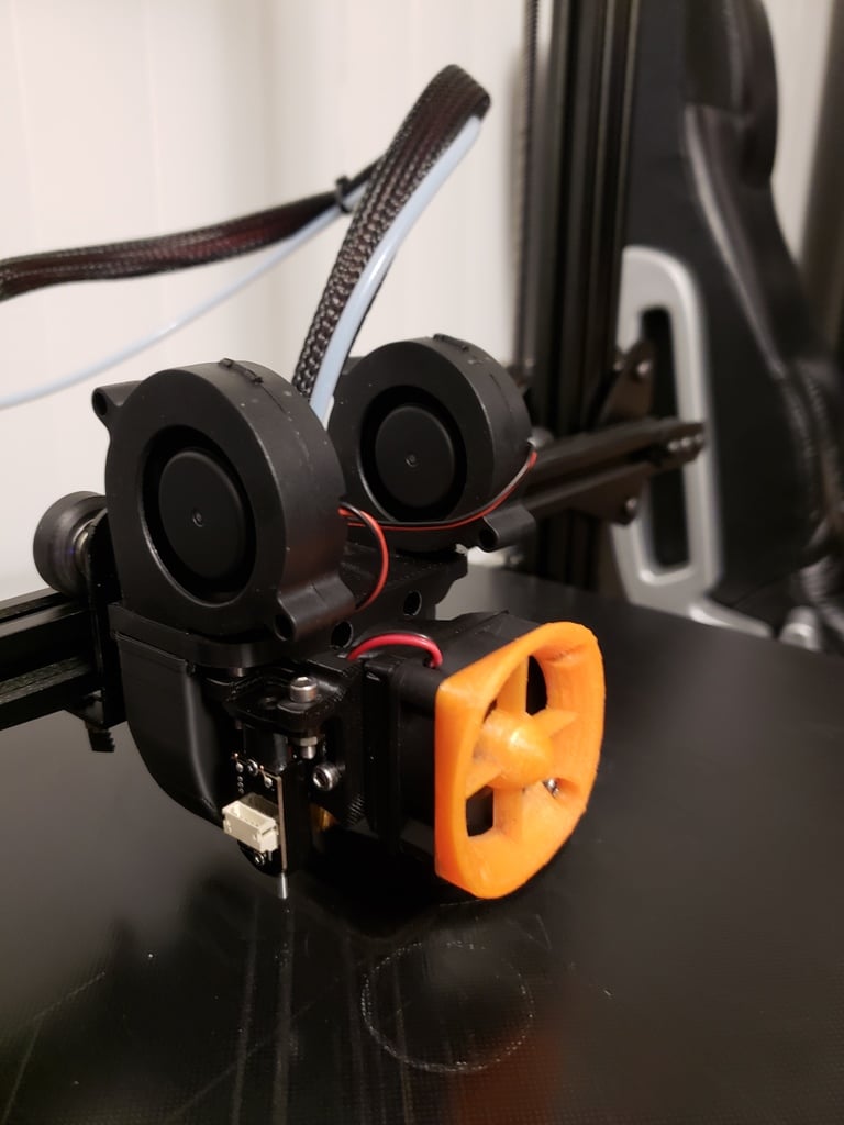 Päivityskiinnike Geeetech A10/A30: E3D V6 Hotend ja Dual 5015 -puhallintuki