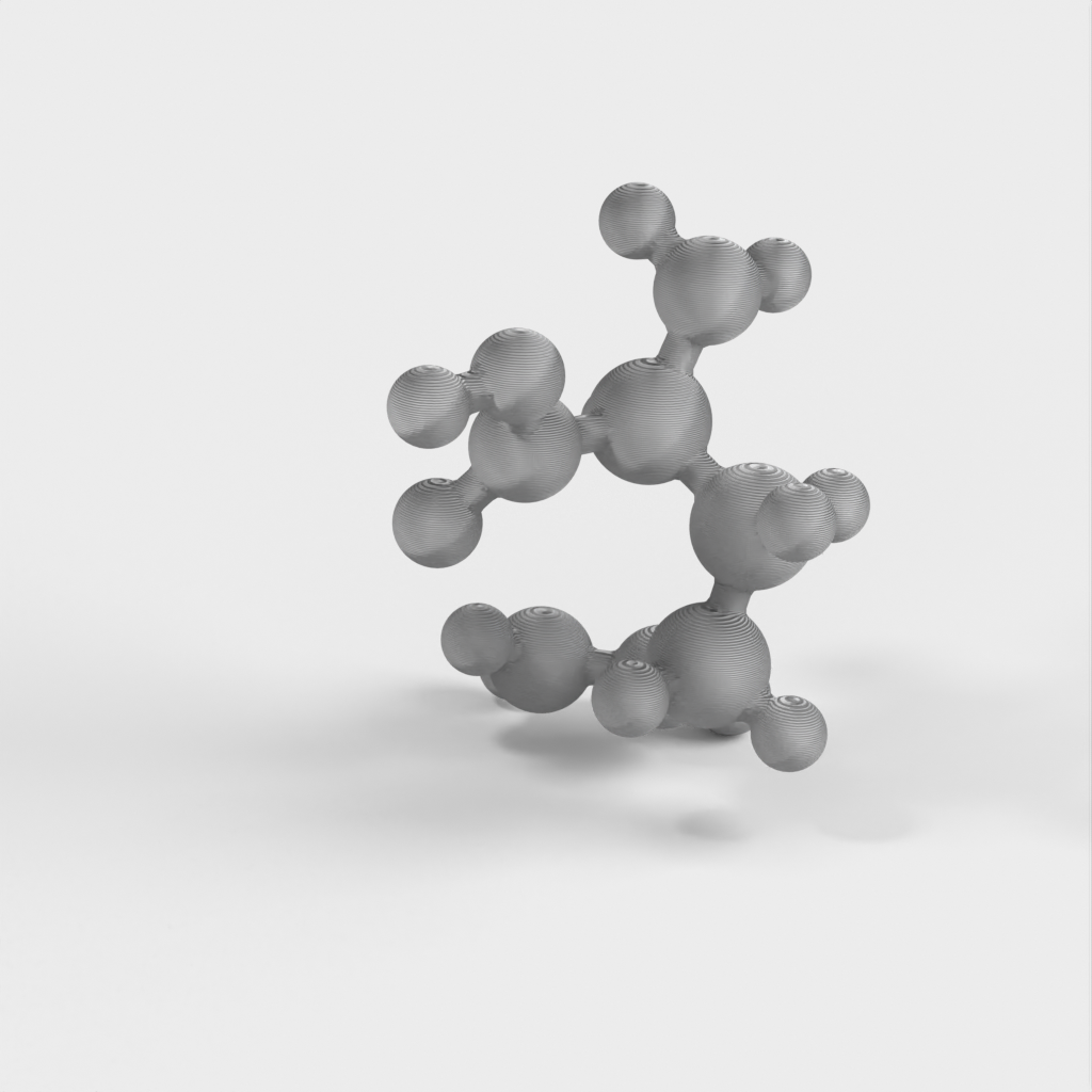 Molekyylimalli - Glutamiini - Atomikokoluokan malli