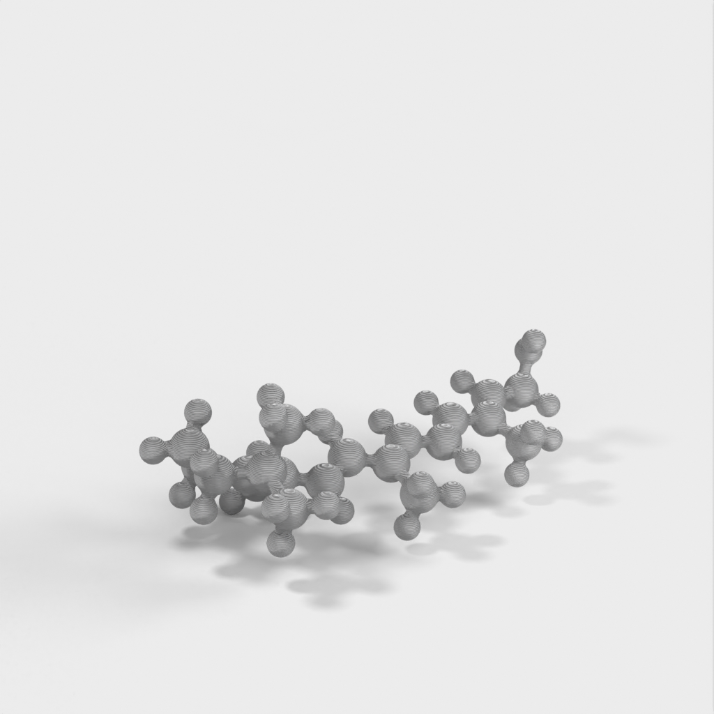 Retinolin (A-vitamiinin) molekyylimalli - Atomikokoinen malli