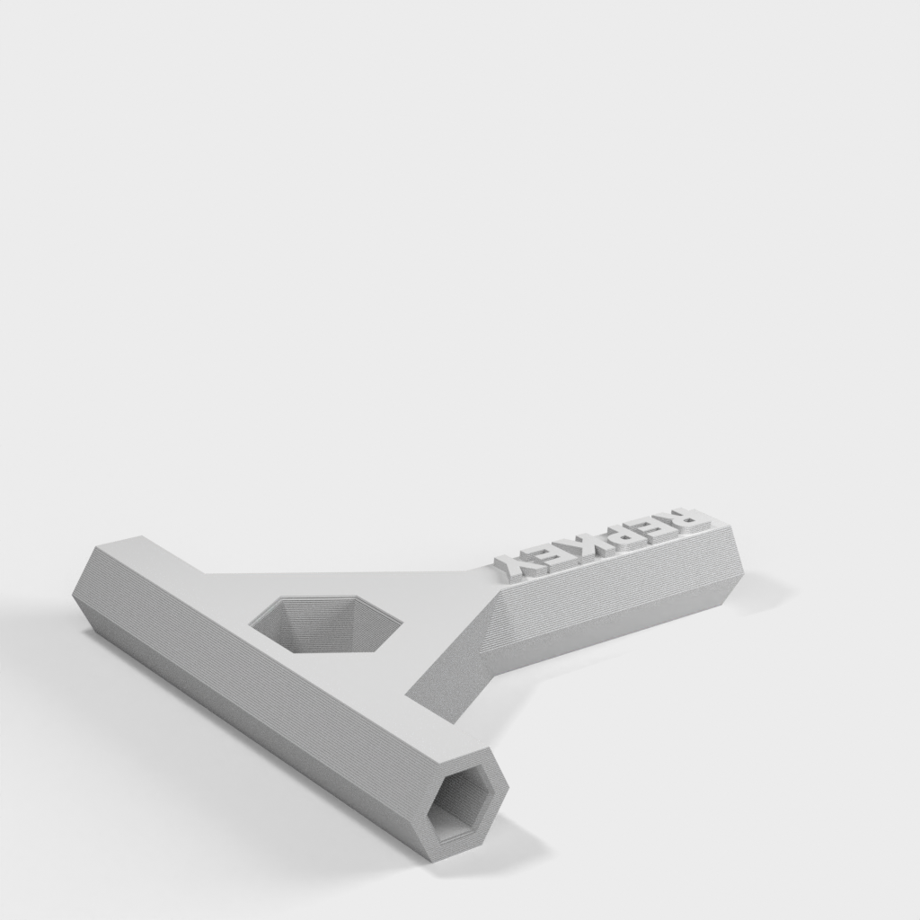 RepRap Prusa Mendel RepKey: 3D-tulostettu avain ja ruuvimeisseli M8-mutterityökalulla