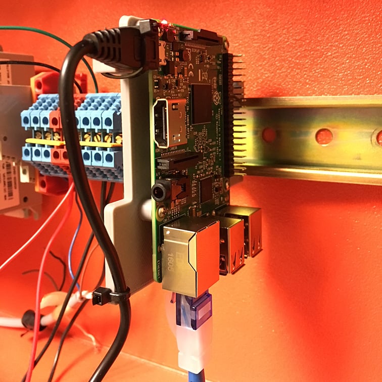 DIN-kiskokiinnike Raspberry Pi:lle