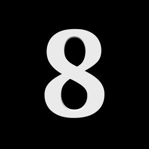 Talo numero 8 - Noto Serif - 170 mm korkea - 10 mm syvä