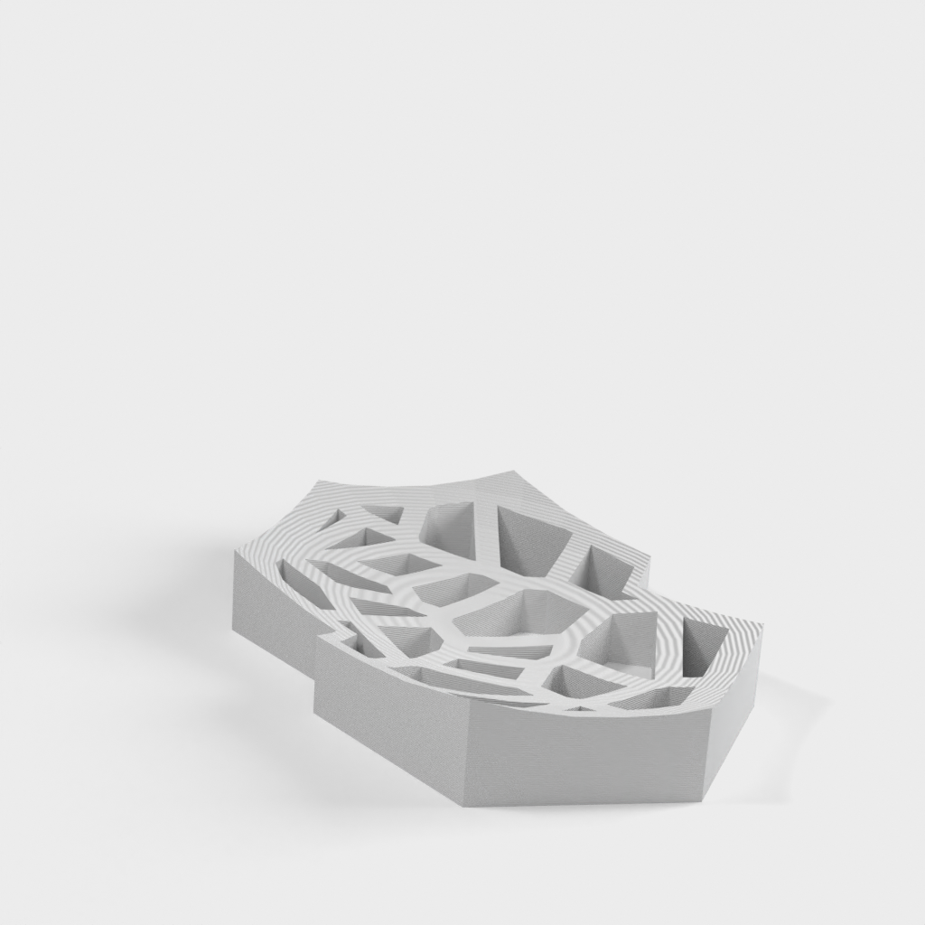 Voronoi-saippua-alusta Suunniteltu Tinkercadissa