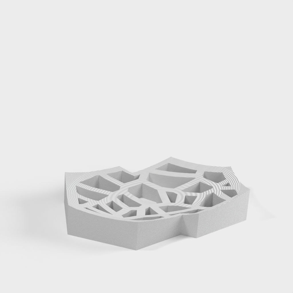 Voronoi-saippua-alusta Suunniteltu Tinkercadissa