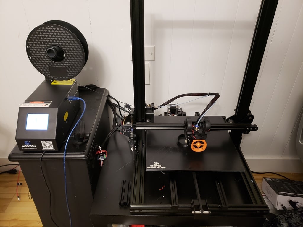 Päivityskiinnike Geeetech A10/A30: E3D V6 Hotend ja Dual 5015 -puhallintuki