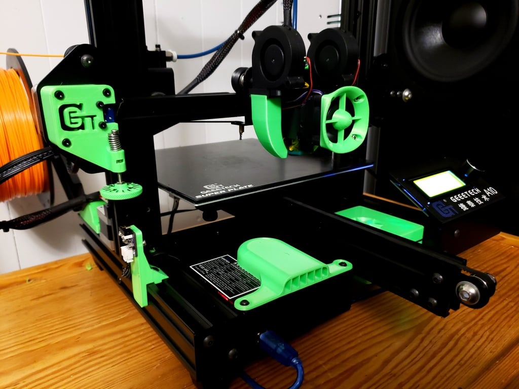 Päivityskiinnike Geeetech A10/A30: E3D V6 Hotend ja Dual 5015 -puhallintuki