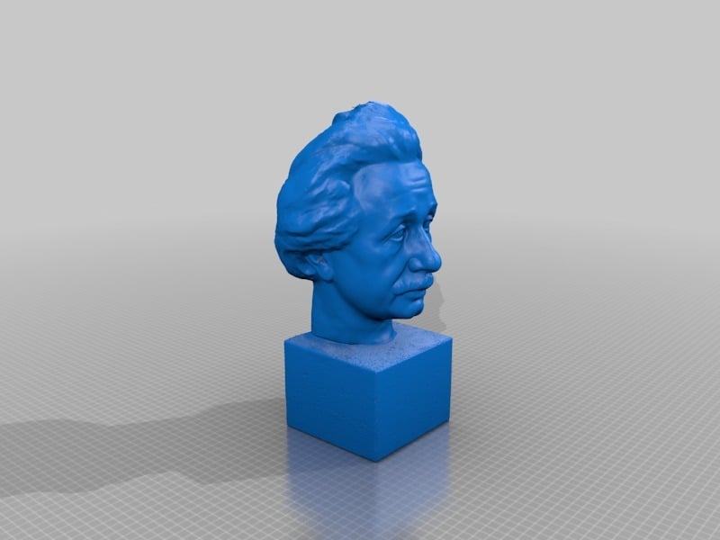 Albert Einsteinin rintakuva 3D-skannaus - pronssinen patsas tulostettavaksi