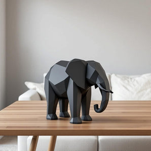 Moderni minimalistinen low-poly-elefantiveistos