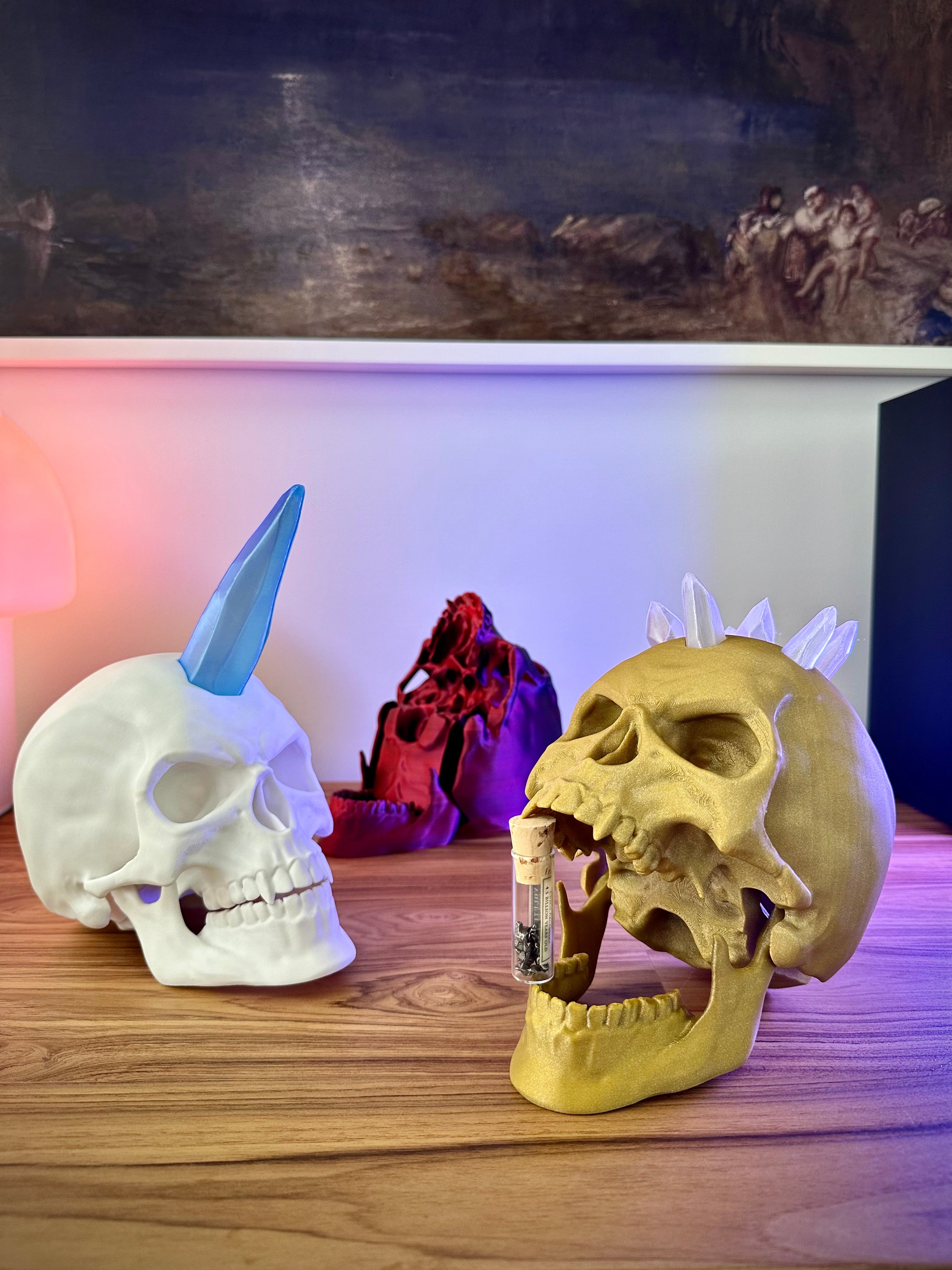Nivelletyt kalloja Halloween-koristeeksi