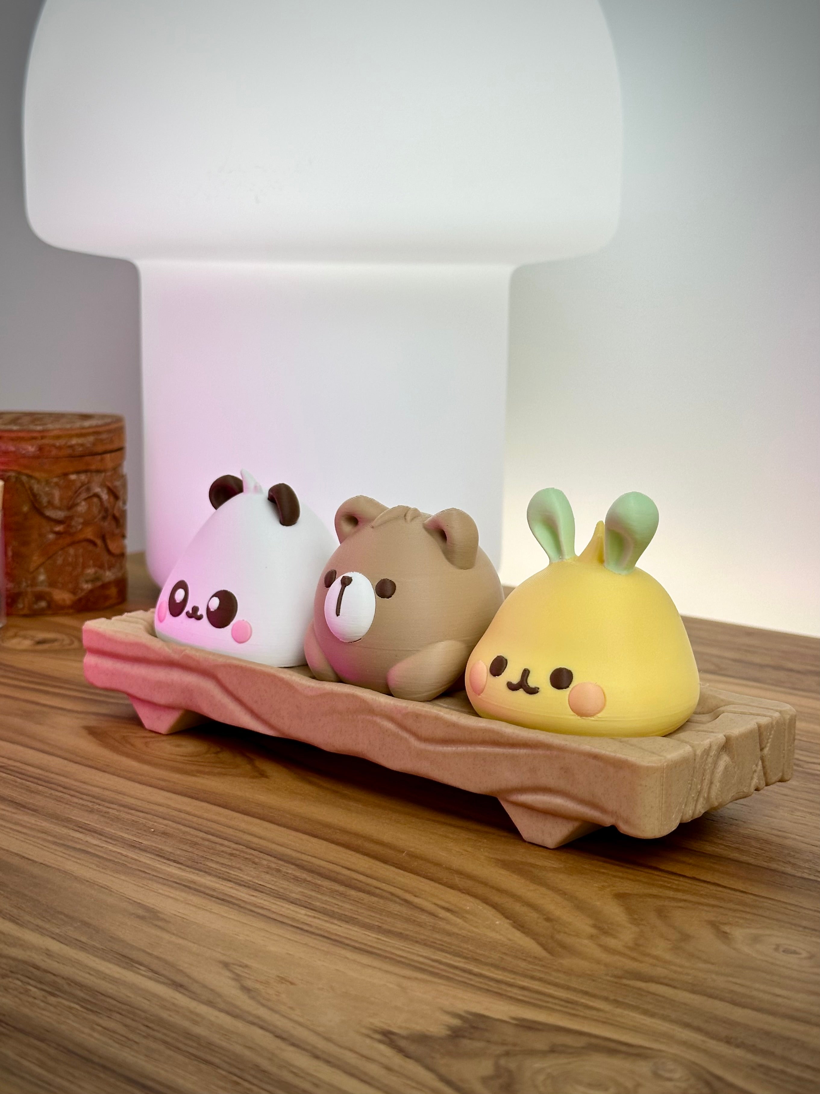 Kawaii Eläin Bao Hahmot Puupalikoilla