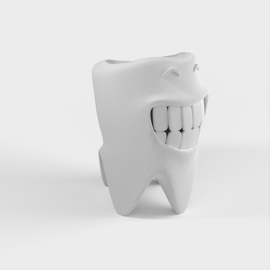 Hymyilevä hammasharjapidike tyhjennysjärjestelmällä