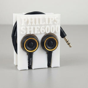 Kaapelinhallinta Philips SHE6000 -kuulokkeille
