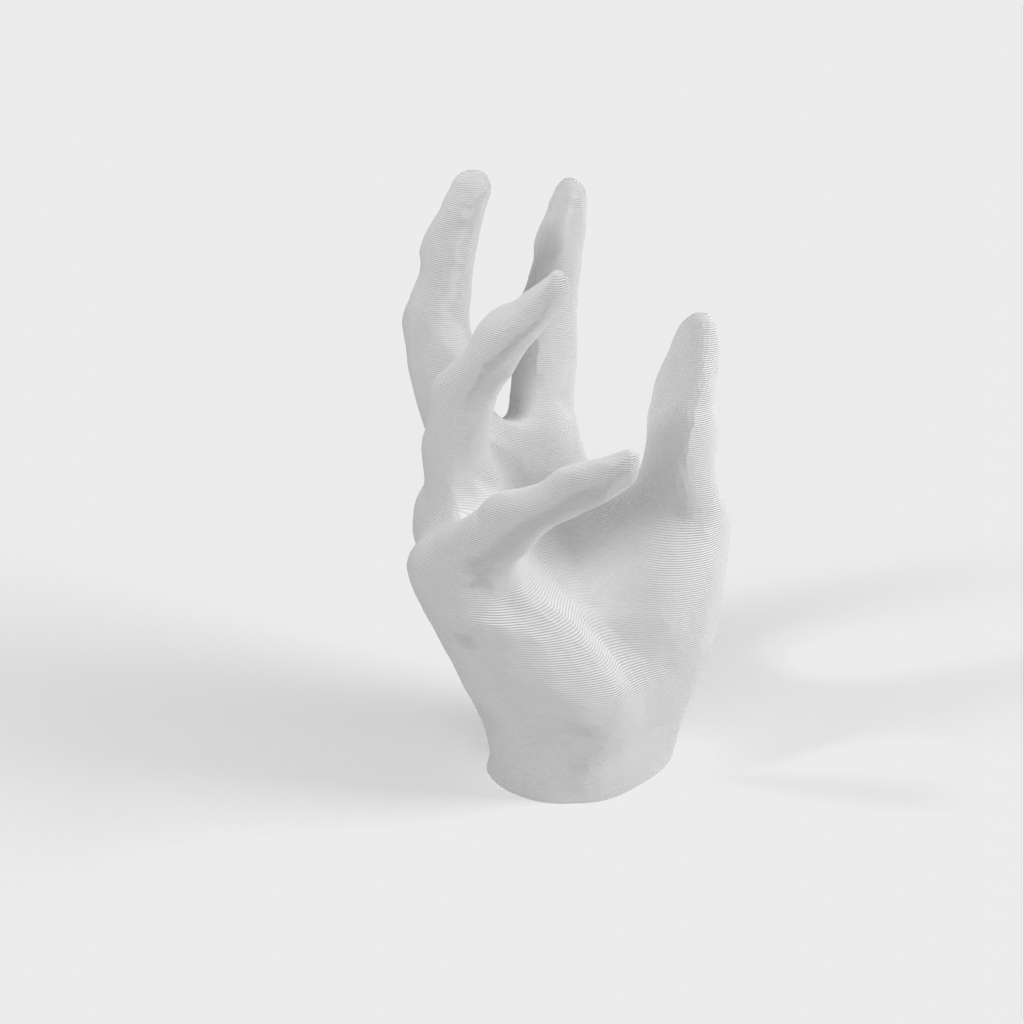 Käden muotoinen 3D-skannattu iPhone-pidike