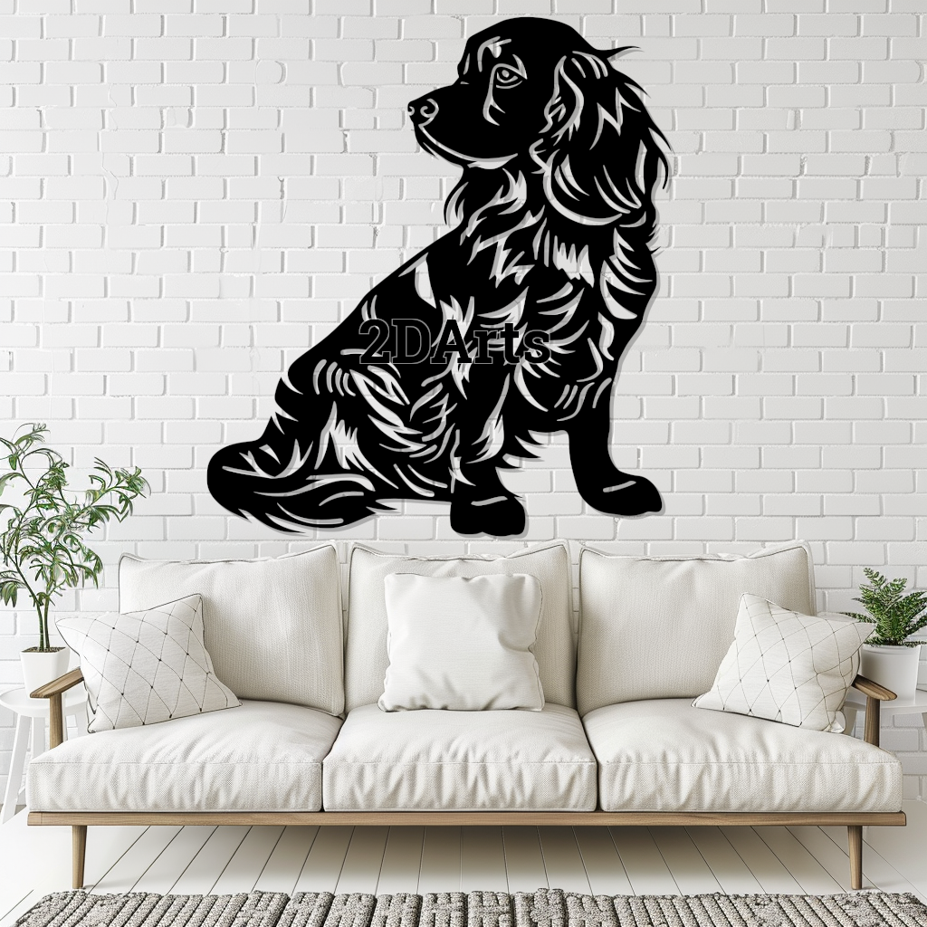 Cocker Spaniel -siluetti: Digitaalinen seinä- ja ikkunataide (STL-tiedosto)