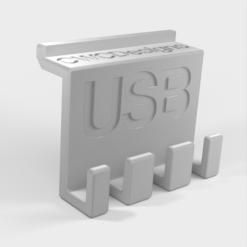 Puuttuu USB-pidike organisointia ja kaapelien hallintaa varten
