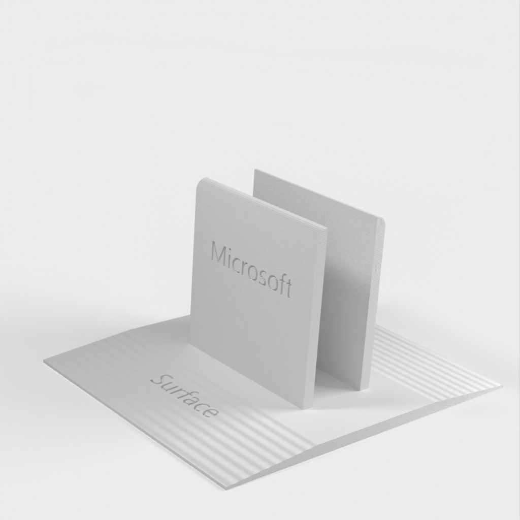 Surface Pro 1 -teline, jossa kaiverretut Microsoft-logot