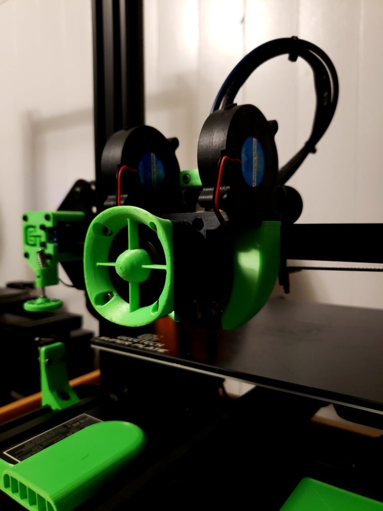 Päivityskiinnike Geeetech A10/A30: E3D V6 Hotend ja Dual 5015 -puhallintuki