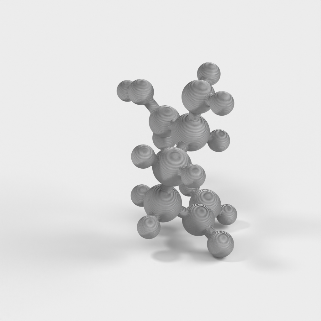 Molekyylimalli - Glutamiini - Atomikokoluokan malli