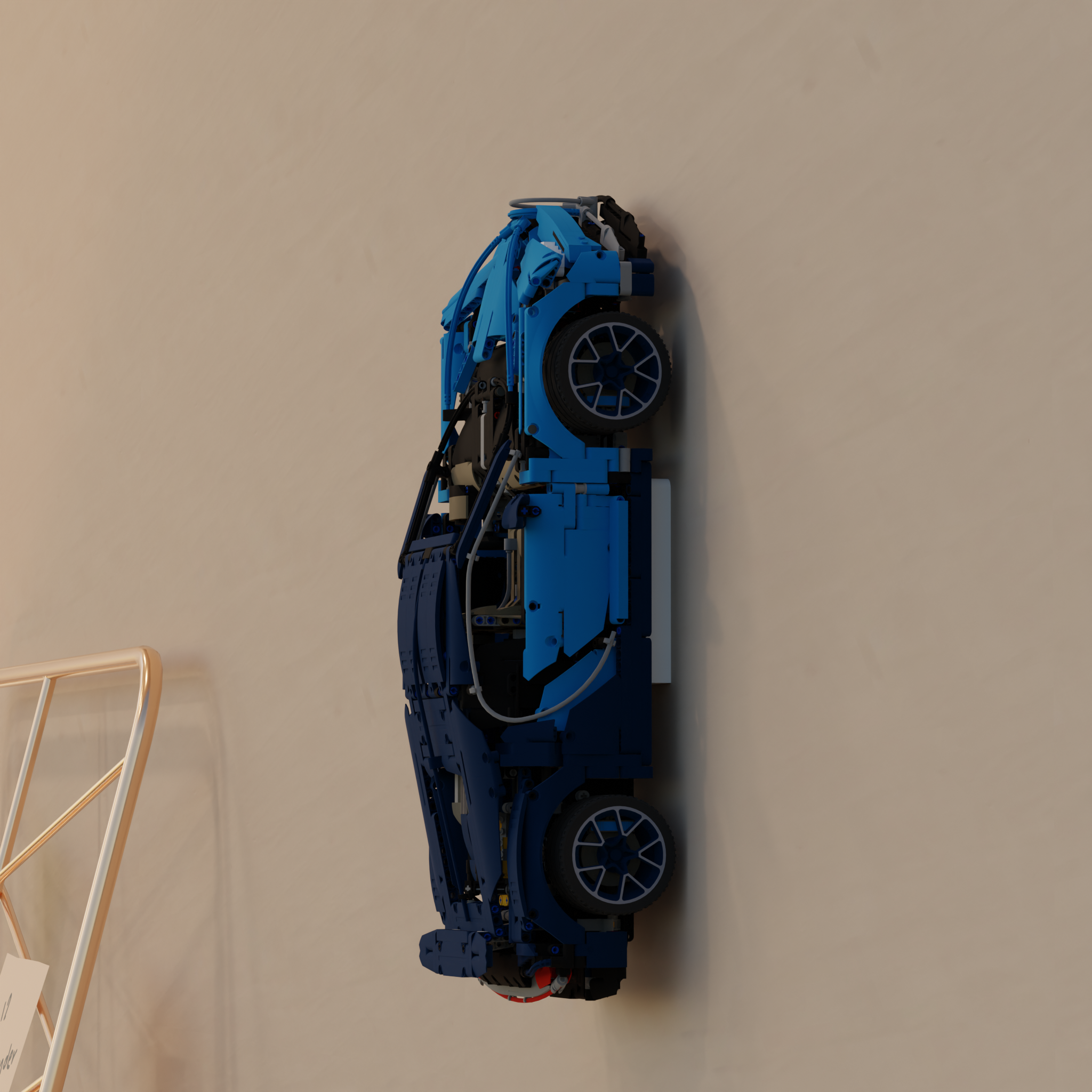 Seinän kiinnitys Lego Technic Bugattiin