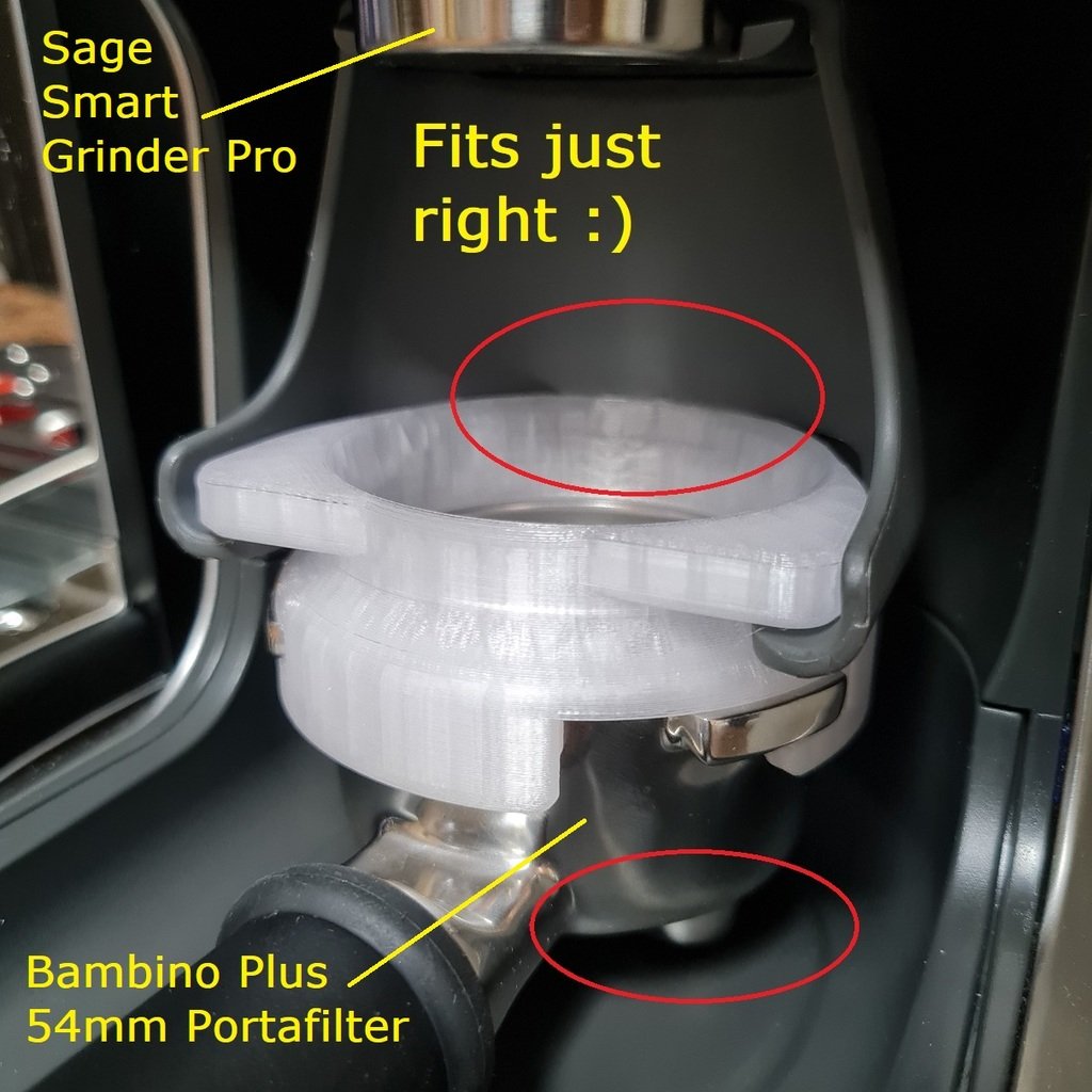Suppilo 54mm Breville Bambino Plus - Sopii Smartgrinder Pro -pidikkeitä