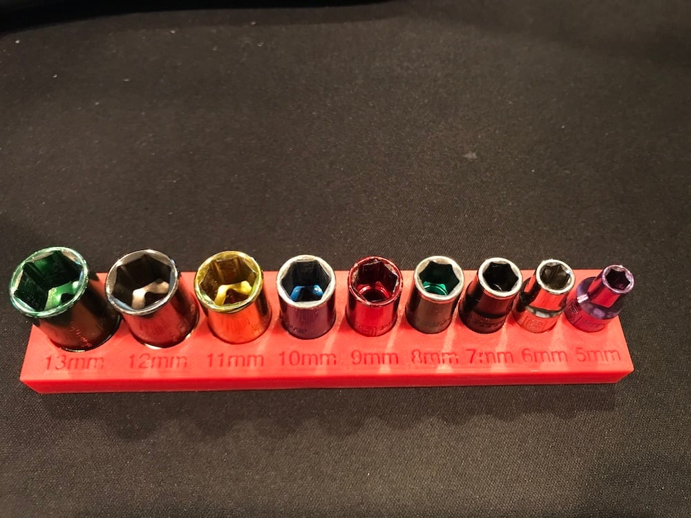 1/4" Drive Metrinen magneettinen hylsyorganisaattori