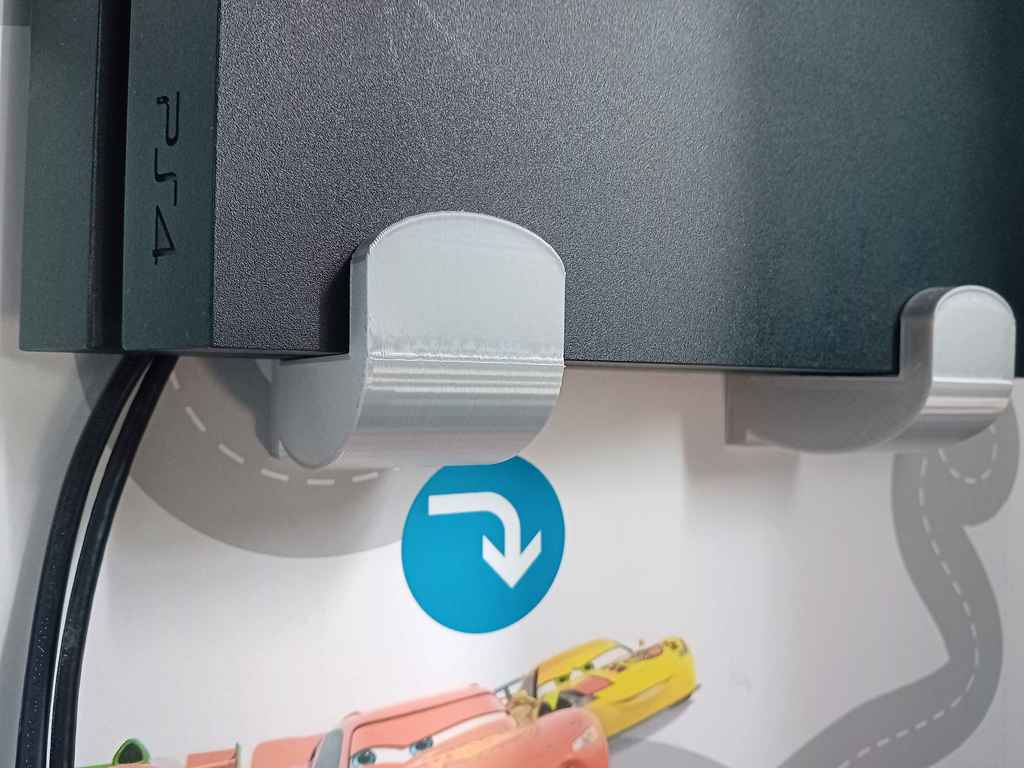 PS4-konsolin seinäkiinnike - 5mm ja 6mm reiät