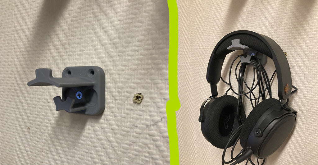 Kuuloketeline kaapelinhallinnalla ja USB-dongle-paikalla