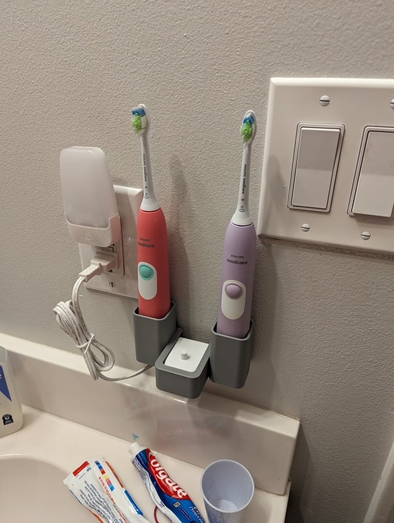 Philips Sonicare -pidike kahdelle hammasharjalle ja laturille