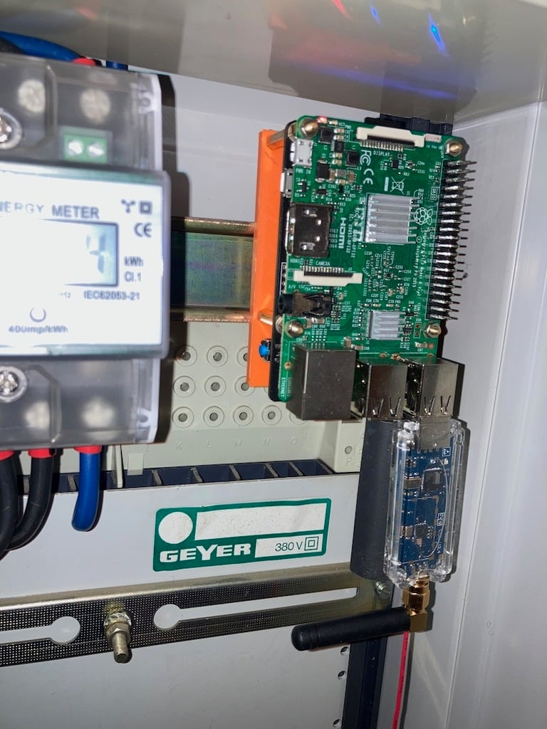 Raspberry Pi -asennuslevy DIN-kiskoon