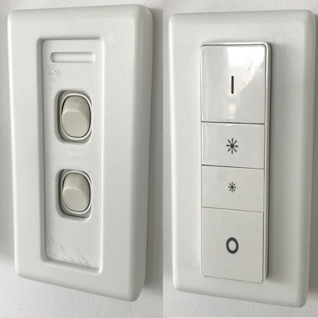 Clipsal 2000 -kansi Philips Hue -valonsäätimelle
