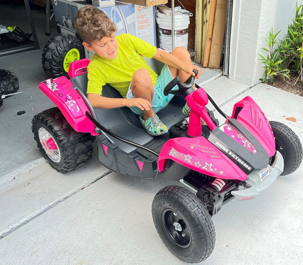 Powerwheels Dune Racer Etupyörän adapteri Harbor Freight 10" ja 13" pyörille