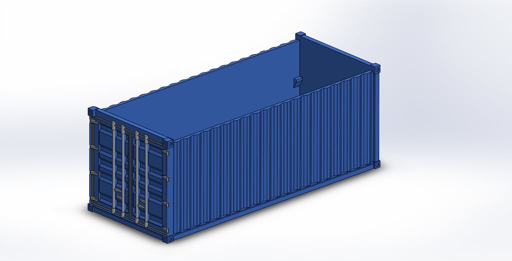 Modulaarinen säilytyslaatikko merikonttimuodossa