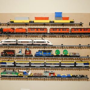 Seinäkiinnitys LEGO-junan kiskoille (7 kpl)