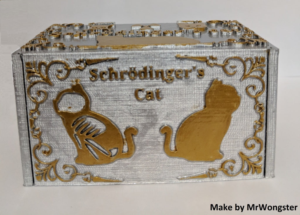 Schrödingerin kissa 3D-tulostus, fyysinen osoitus kvanttimekaniikan teoriasta.