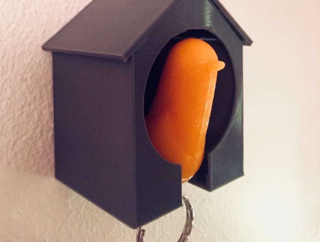 Yksinkertainen Birdhouse avaimenperä seinäkiinnitykseen
