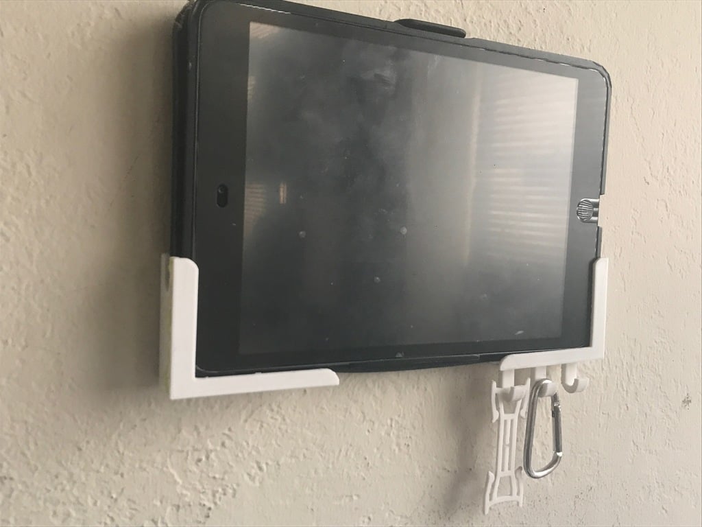 Kaksiosainen iPad mini seinäteline koukuilla