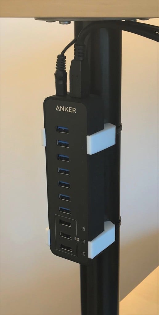 Anker USB Hub Kiinnitysteline IKEA ADILS Pöydän jalkoihin