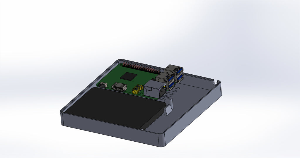 Henkilökohtainen Domoticz-laatikko, jossa on Raspberry Pi, Pi Drive ja RFX.com.