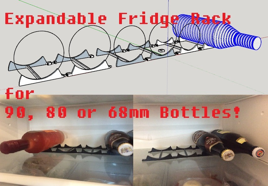 Laajennettava jääkaapin pullohylly 3 eri koossa