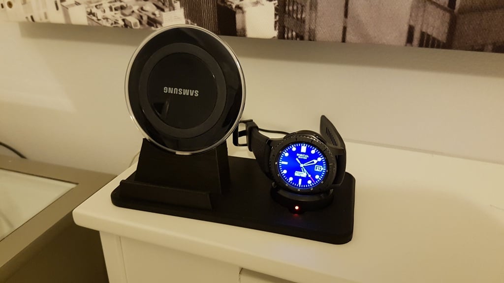 Puhelin- ja kellopidike Samsung Galaxylle ja Gear S3 -laturi