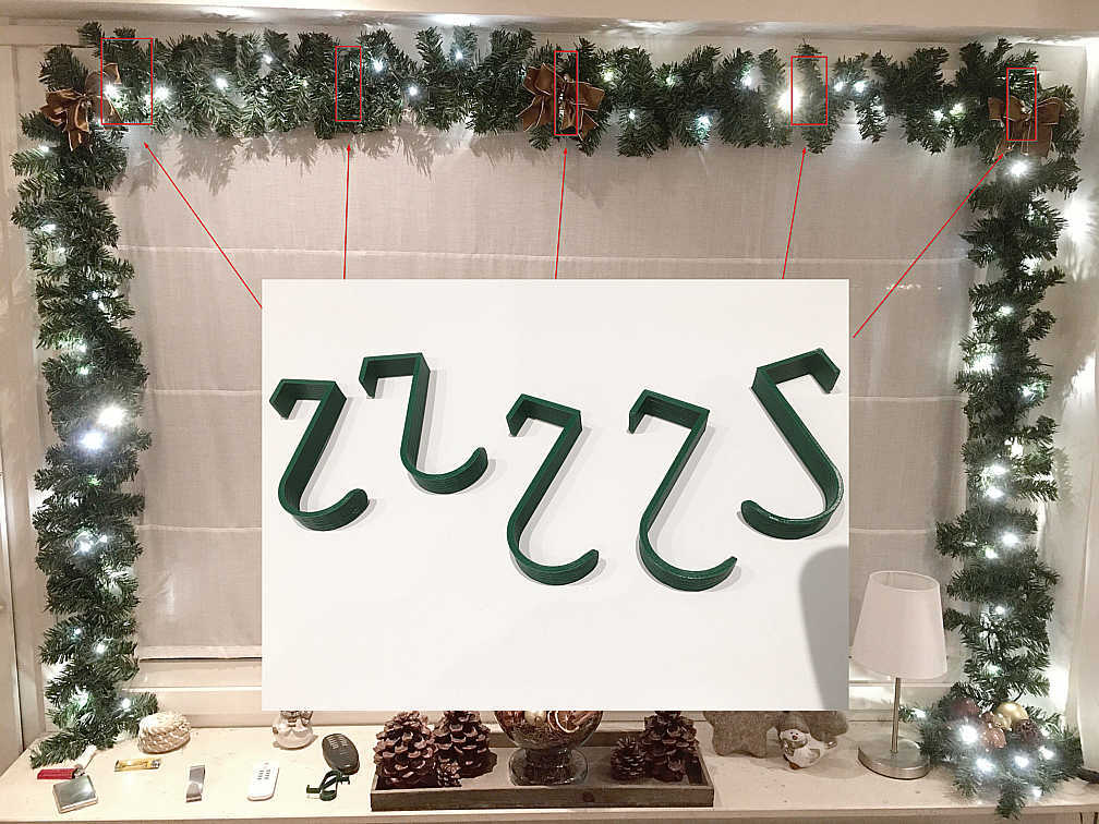 Joulukoristeet Ikkunoiden ripustusmekanismit - Weihnachts Dekohaken für Fenster